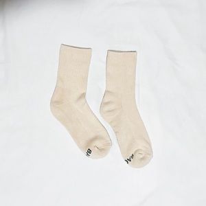 BAGGU Ribbed Sock - Ecru